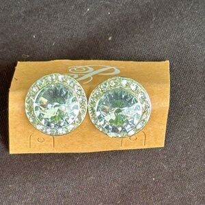 NEW PLUNDER Clear, prism-like rhinestone earrings